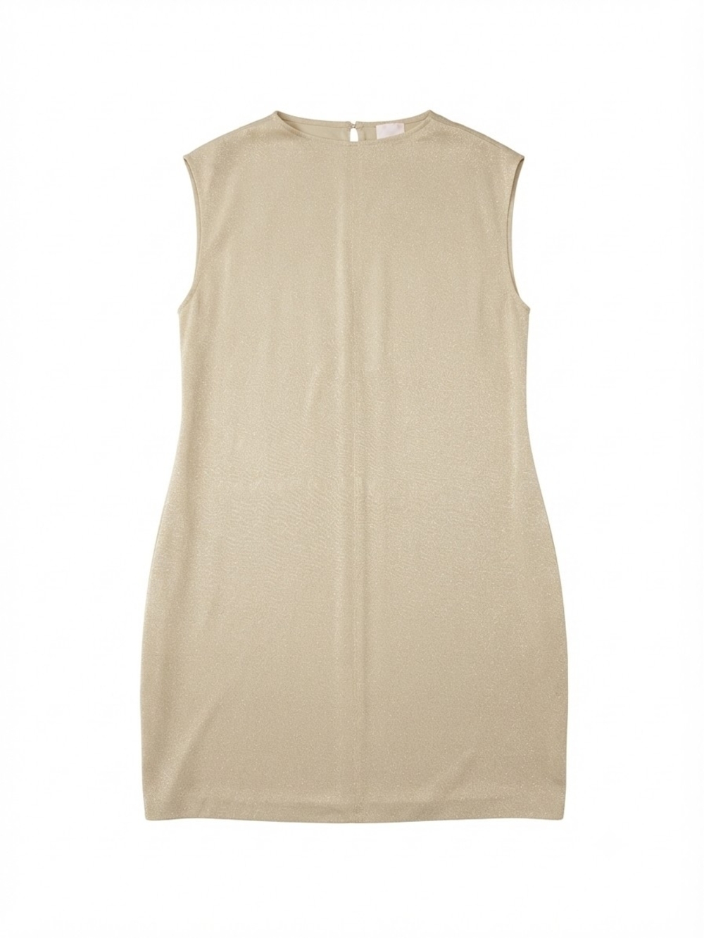 ANN MASHBURN Beige Sleeveless Shift Silk Mini Dress Size S
